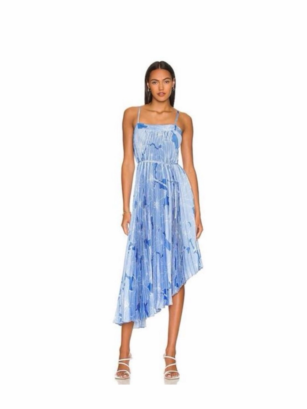 NWTMilly Blue Floral Pleated asymmetrical Dress